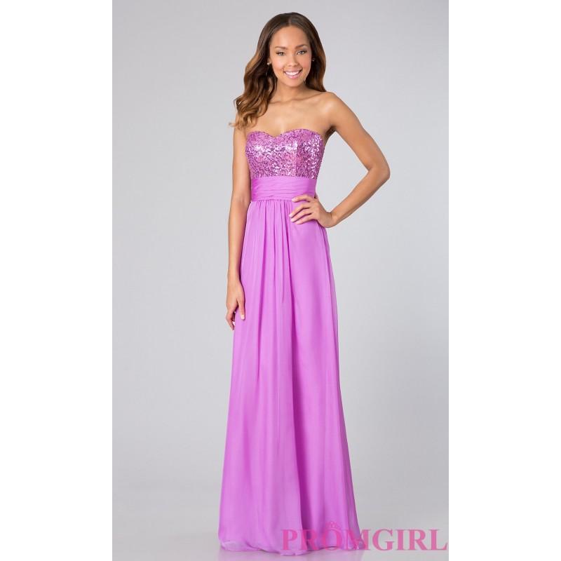 زفاف - Full Length Strapless Chiffon Dress - Brand Prom Dresses