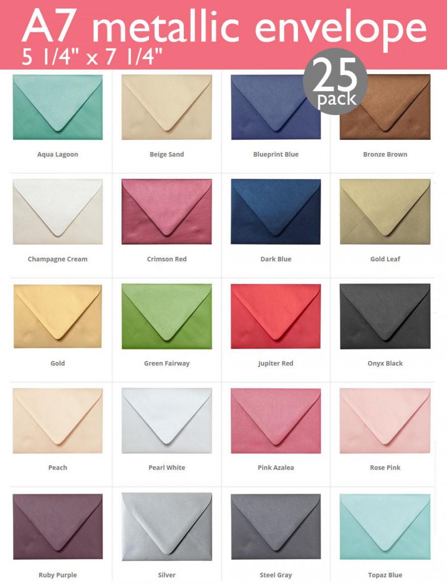 زفاف - A-7 Metallic Euro Flap Envelopes (5 1/4" x 7 1/4") (25 Envelopes)
