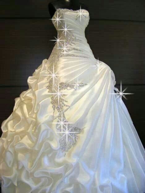 Hochzeit - Extravagant Crystal Beaded Ruffles Sweetheart Ball Gown Princess Wedding Dresses