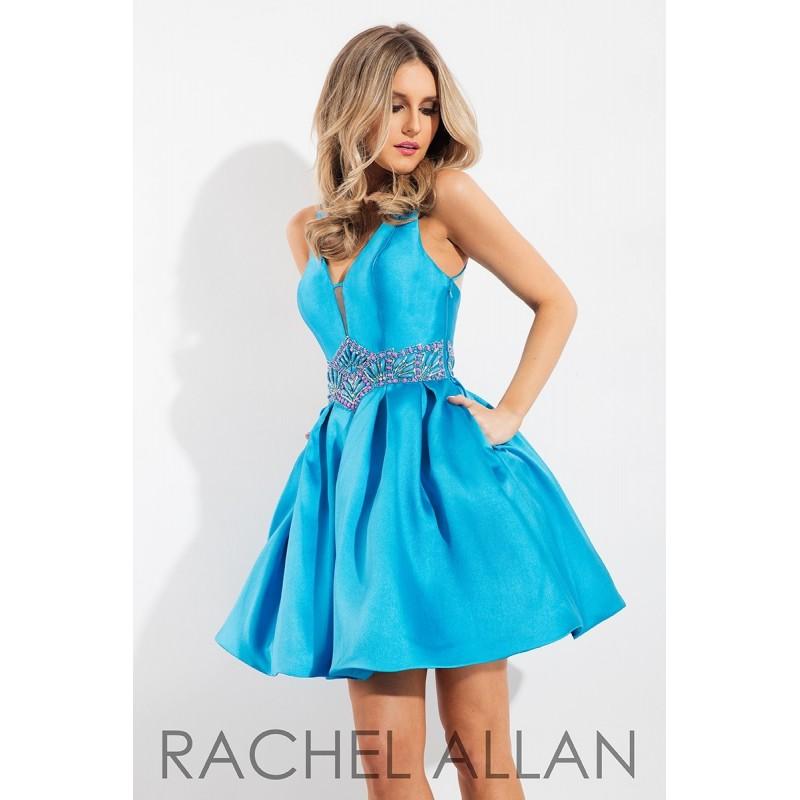 Hochzeit - Rachel Allan 4300 Dress - V Neck Homecoming Short Rachel Allan A Line, Fitted Dress - 2018 New Wedding Dresses