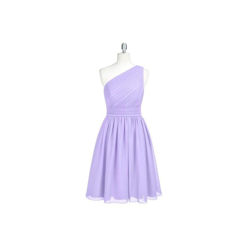 Свадьба - Lilac Azazie Katrina - Chiffon Knee Length One Shoulder Bow/Tie Back Dress - Charming Bridesmaids Store
