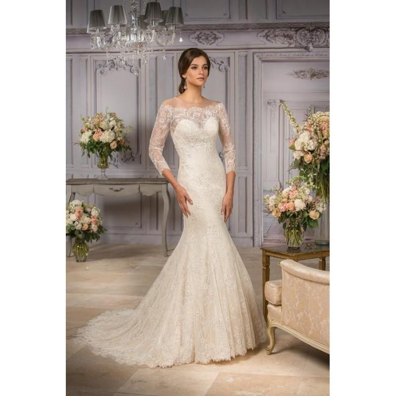 زفاف - Style T182010 by Jasmine Couture - LaceTulle Long sleeve Floor length Sweetheart Fit-n-flare Dress - 2018 Unique Wedding Shop