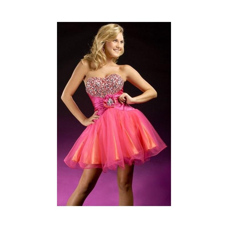 Hochzeit - Party Time Beaded Tulle Short Party Dress for Homecoming 6616 - Brand Prom Dresses