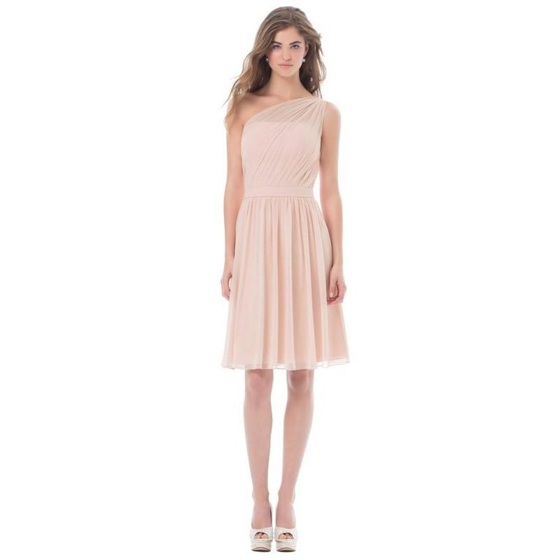 زفاف - Bill Levkoff 477 - A-Line Pink Chiffon Short Natural - Formal Bridesmaid Dresses 2018