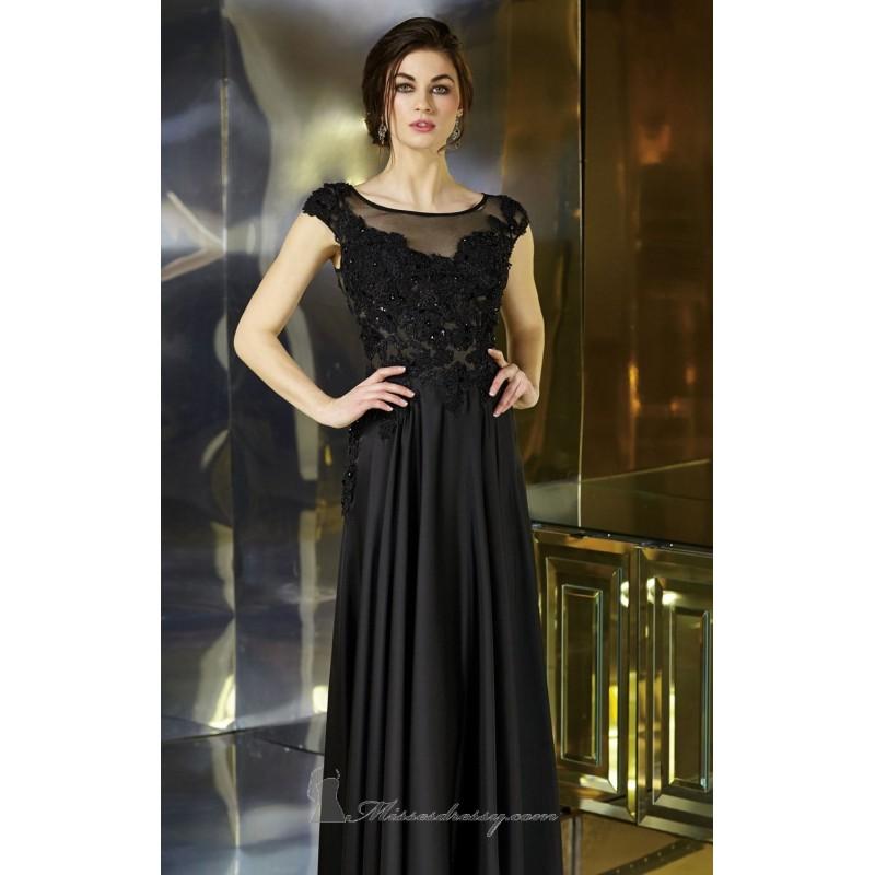 Mariage - Black Beaded Bateau Neckline Gown by Alyce Jean De Lys - Color Your Classy Wardrobe