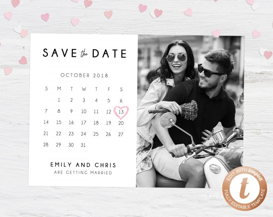 DIY Photo Save The Date DIY Modern Wedding Save The Date Instant Download Templett Instant Download Picture Save The Date ISABELLA