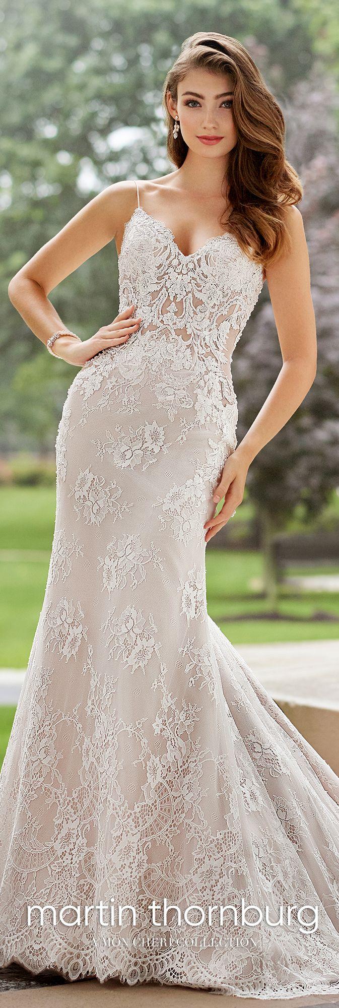 Hochzeit - Allover Lace & Organza Fit & Flare Wedding Dress- 118270 Cabaletta