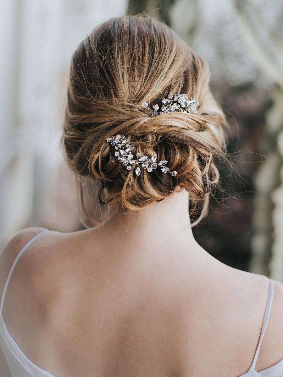 زفاف - Wedding Hair Accessories, Bridal Hair Pin, Bridal Hair Accessories, Bridal Headpiece ~ "Addison" Wedding Hair Pin in Silver, Gold, Rose Gold