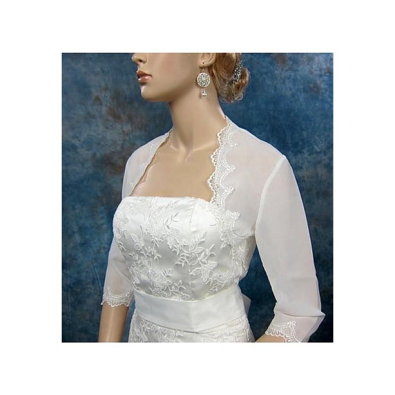 Wedding - Elegant Chiffon With Lace Appliques Women's Jacket Match Your Fabulous Dress - overpinks.com