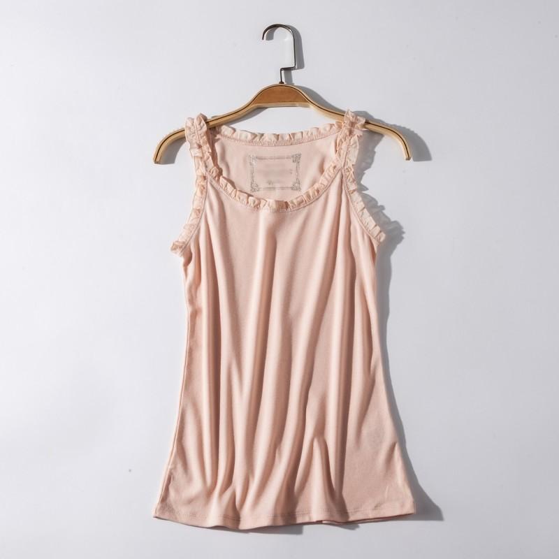 Mariage - Chiffon One Color Summer T-shirt Sleeveless Top - Discount Fashion in beenono