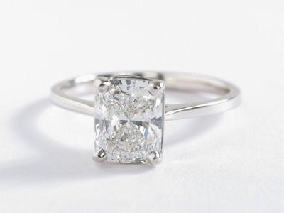 Свадьба - Petite Cathedral Solitaire Engagement Ring In 14k White Gold