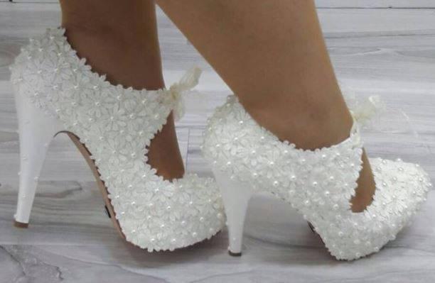 زفاف - Wedding shoes, Bridal shoes, Bride shoes, Bridesmaid shoes, Handmade DAISY DESIGN Lace wedding shoes