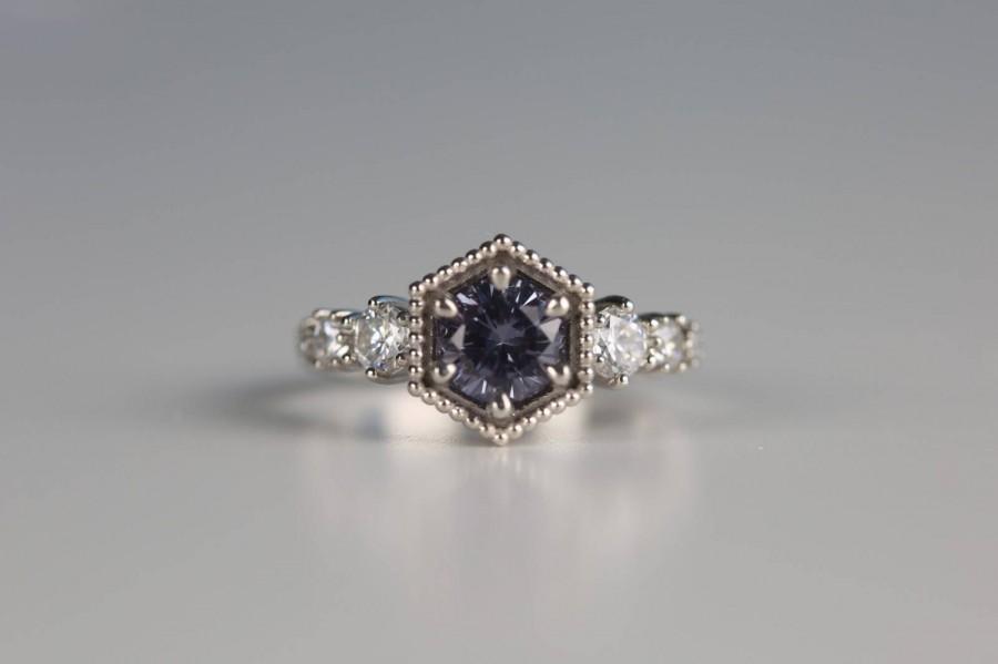 زفاف - Sterling silver grey and white multi stones ring, engagement ring, wedding ring, promise ring, jewelry, bridesmaid, propose ring, gift idea