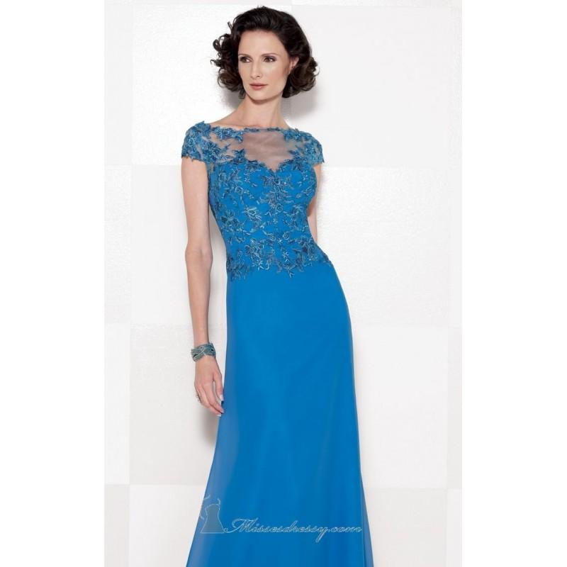 زفاف - Blue Soft Tulle Chiffon Gown by Cameron Blake - Color Your Classy Wardrobe