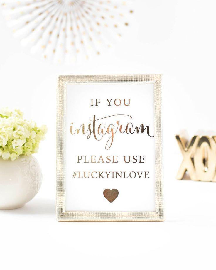Wedding - Instagram Hashtag Custom Foil Art Print, Style 1