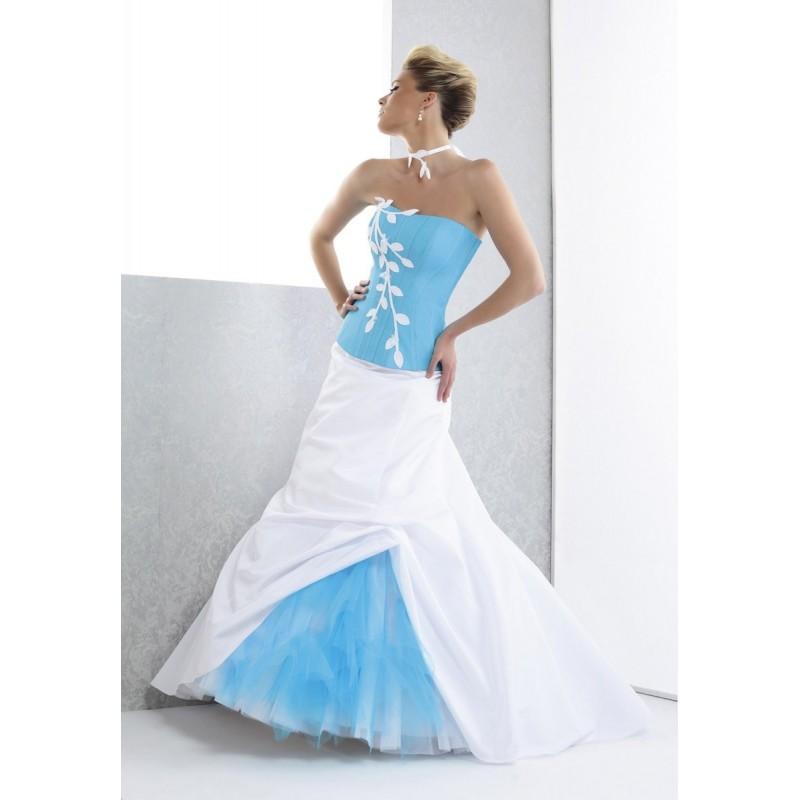 زفاف - Pia Benelli, Actuelle turquoise et blanc - Superbes robes de mariée pas cher 