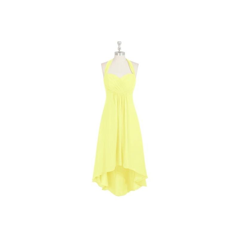 Hochzeit - Daffodil Azazie Annabel - Back Zip Asymmetrical Chiffon Halter Dress - Simple Bridesmaid Dresses & Easy Wedding Dresses