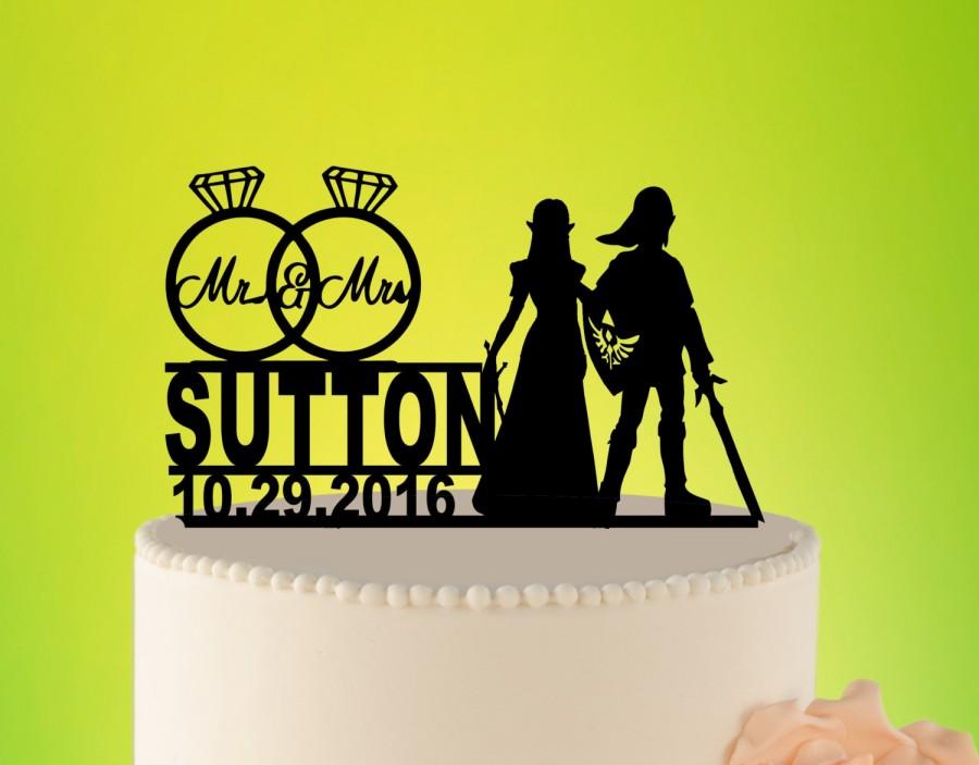 Hochzeit - wedding cake topper Link and Zelda L2-001-005