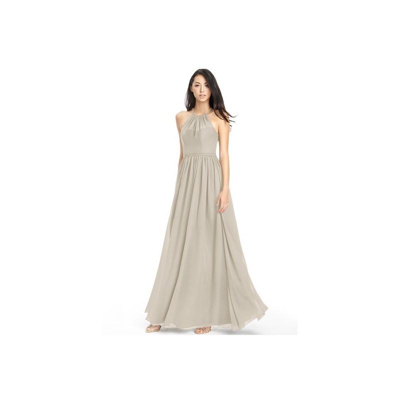 زفاف - Taupe Azazie Kailyn - Chiffon Strap Detail Floor Length Halter Dress - Simple Bridesmaid Dresses & Easy Wedding Dresses