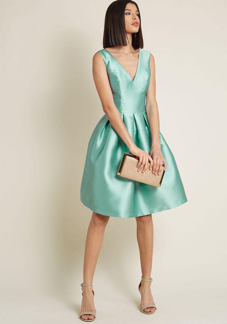 Wedding - Chi Chi London Sweetly Celebrated Fit And Flare Dress In Sage