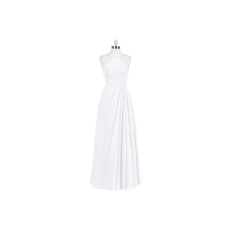 Hochzeit - White Azazie Heather - Illusion Halter Floor Length Chiffon Dress - Charming Bridesmaids Store