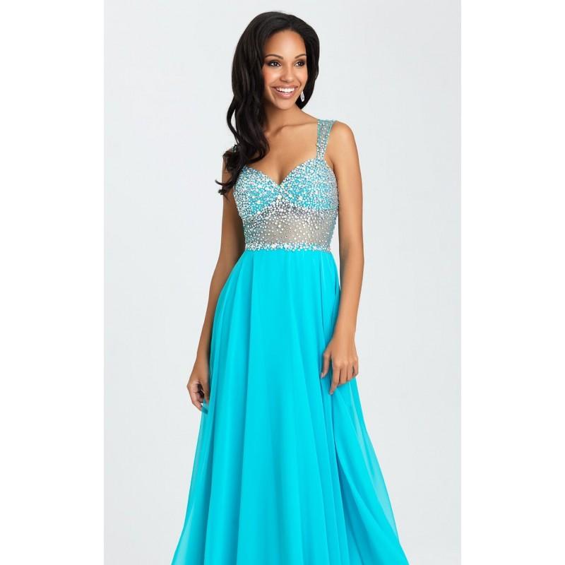 Mariage - Light Blue Beaded Chiffon Gown by Madison James Special Occasion - Color Your Classy Wardrobe