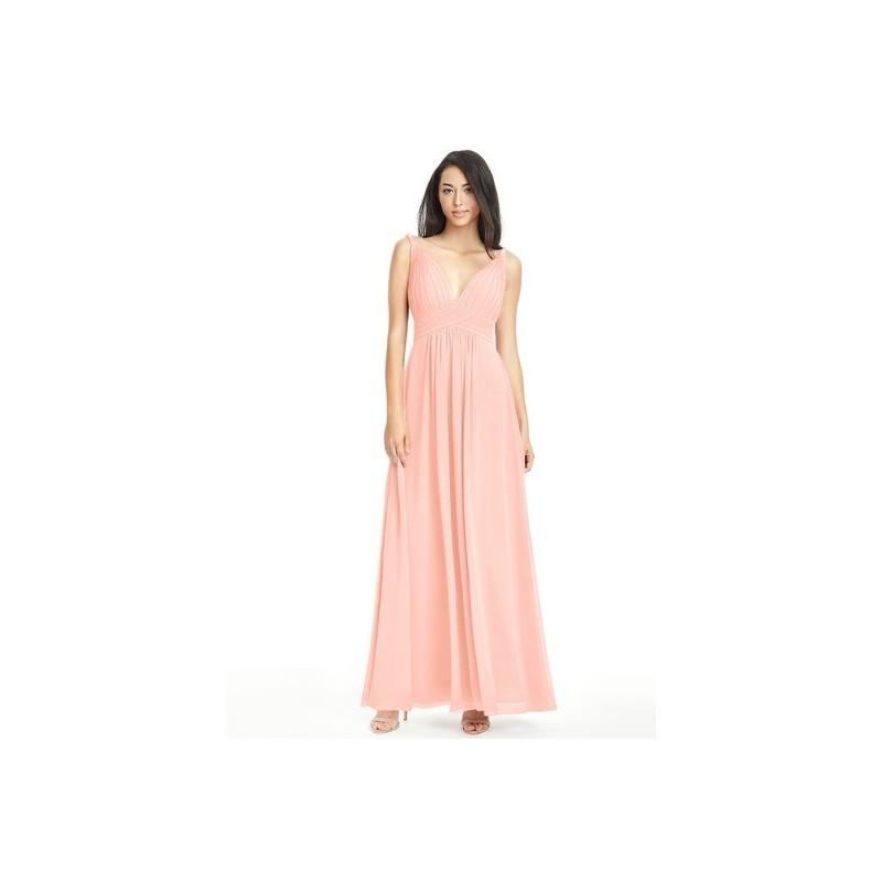 زفاف - Coral Azazie Maren - Floor Length V Neck Chiffon V Back Dress - Charming Bridesmaids Store