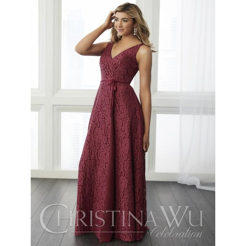 زفاف - Christina Wu 22793 Tank Lace Floor Length Bridesmaid Dress - Crazy Sale Bridal Dresses