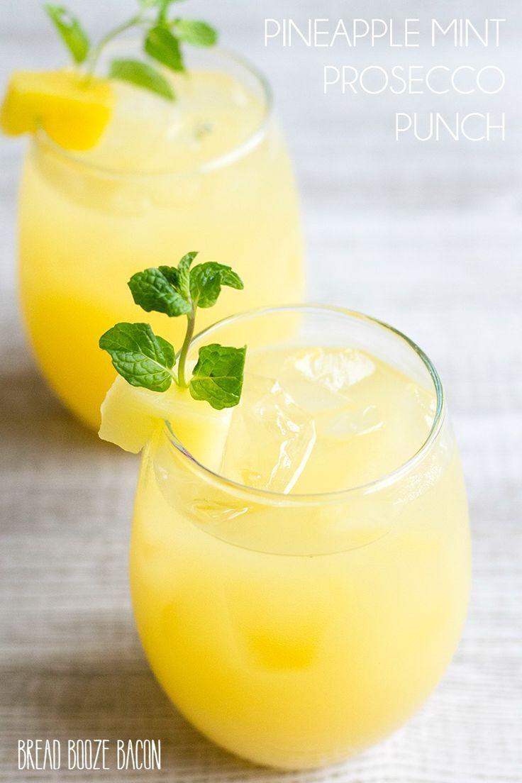 Hochzeit - Pineapple Mint Prosecco Punch