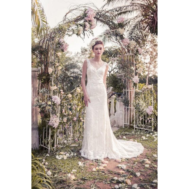 زفاف - Snow by Annasul Y. 2017 sa3336b Appliques Column Lace Spring Garden V-Neck Sweet Chapel Train Sleeveless Ivory Bridal Dress - Brand Wedding Dresses
