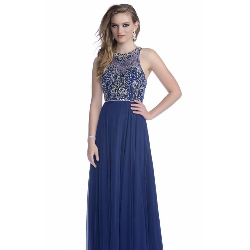 Wedding - Navy Beaded Chiffon Gown by Envious Couture Prom - Color Your Classy Wardrobe
