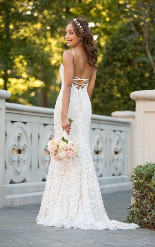 زفاف - Boho Wedding Dress With Floral Accents