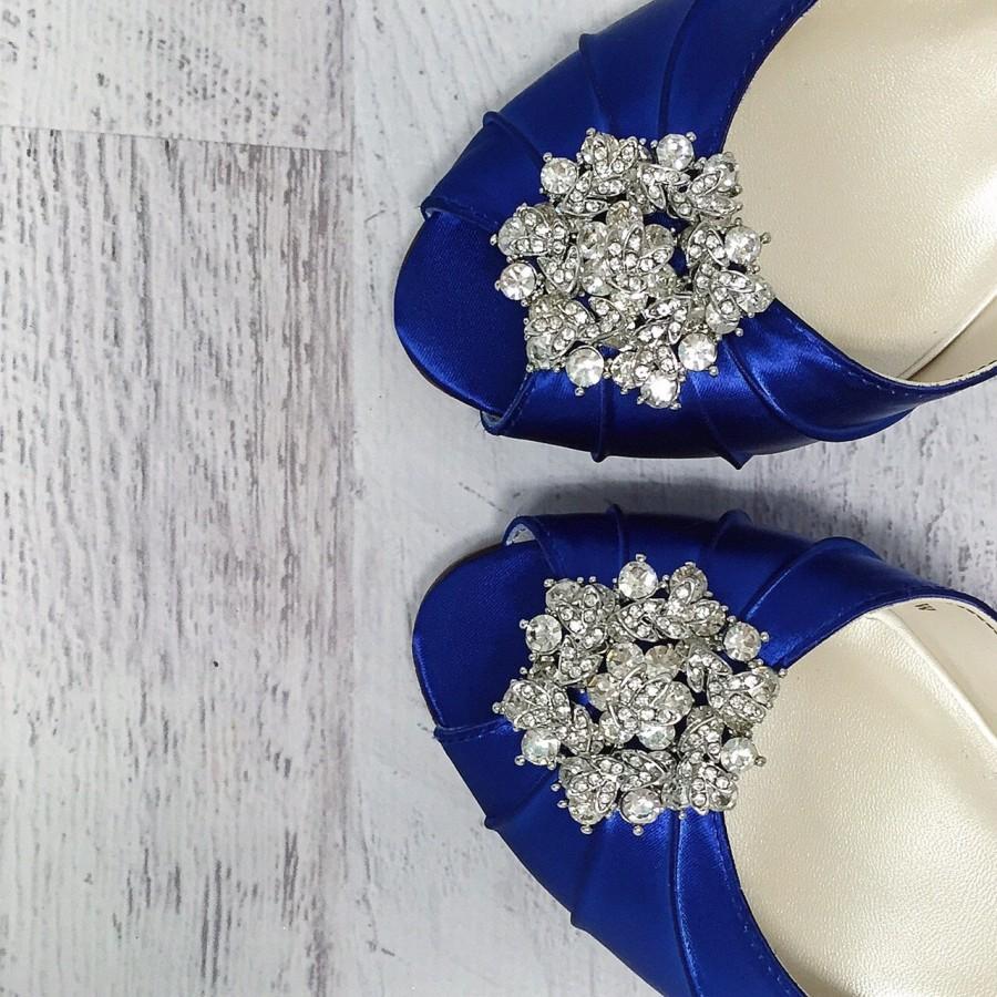 زفاف - Wedding Shoes, Blue Wedding Shoes, Design My Own Wedding Shoes, Custom Wedding, Something Blue, Blue Bridal Shoes, Peep Toes, Kitten Heels