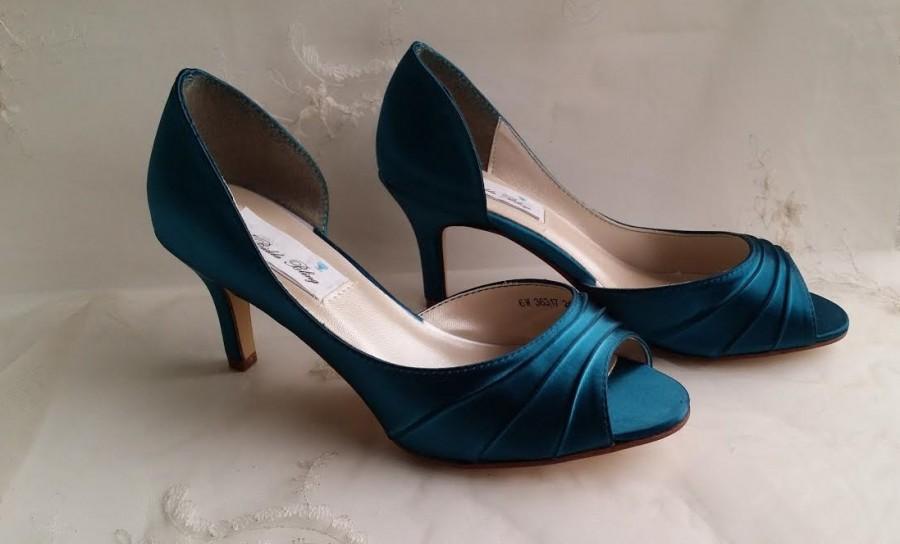 Mariage - Teal Wedding Shoes Teal Bridal Shoes Teal Bridesmaid Shoes  PICK FROM 100 COLORS Teal Bridesmaid Shoes