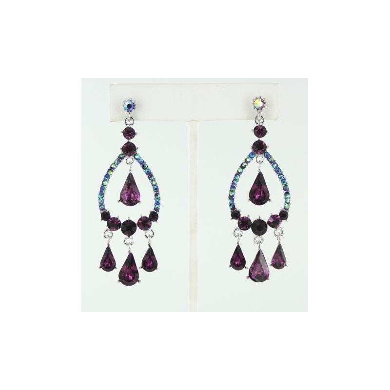 زفاف - Helens Heart Earrings JE-X002123-S-Purple Helen's Heart Earrings - Rich Your Wedding Day