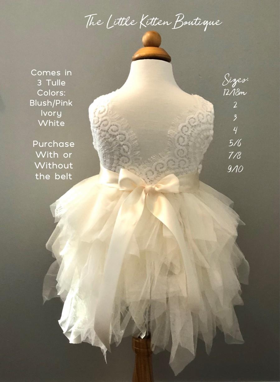 Hochzeit - Ivory Flower Girl Dress, Pink Flower Girl Dress, Flower Girl Dress, Lace Flower Girl Dress, Tulle Flower Girl Dress Rustic Flower Girl Dress