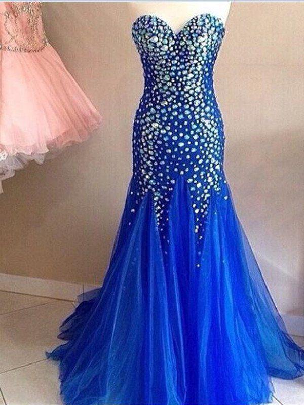 زفاف - Sweetheart Prom Dress, Rhinestones Evening Dress, Mermaid Prom Dress, Long Prom Dress/Evening Dress MK599