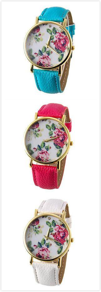 Hochzeit - Women's Watch Fashion Flower Pattern Cool Watches Unique Watches Strap Watch