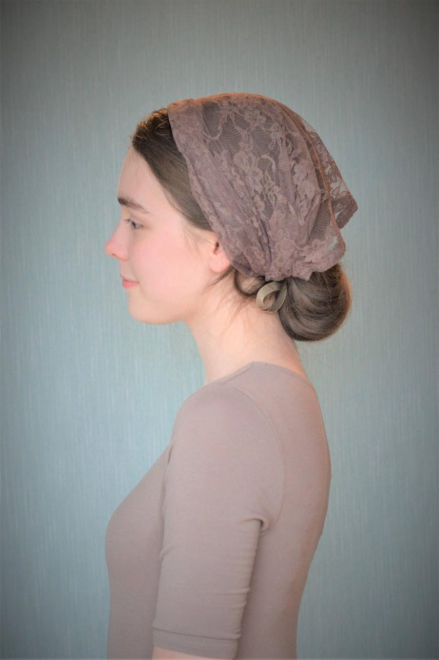 Mariage - Soft Brown Veil with Ties 