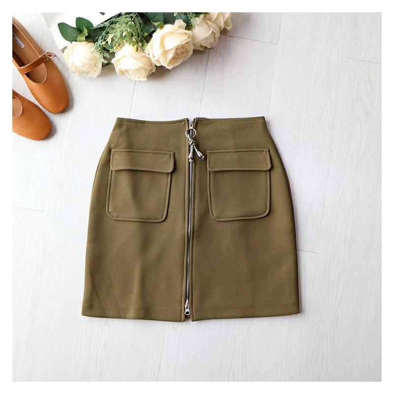 Mariage - Vintage Slimming Sheath Zipper Up One Color Summer Skirt - Lafannie Fashion Shop