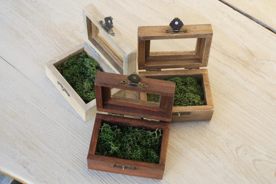 Wedding - Ring bearer box: Wedding ring box personalized - Rustic wedding - Wooden ring box - Garden wedding