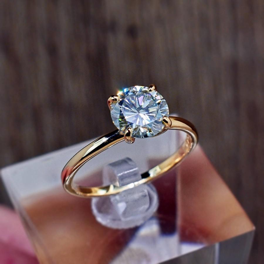 زفاف - Engagement Ring, 14k Gold Engagement Ring, Moissanite Ring, Solitaire Ring, Unique Engagement Ring, Gemstone Solitaire, Classic Ring, Bihls