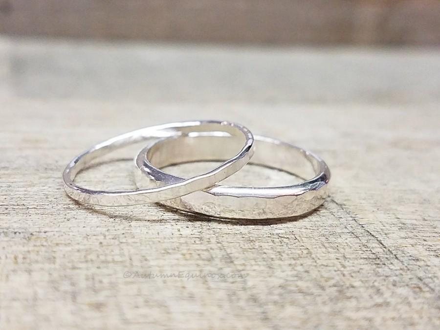 Свадьба - Wedding Bands Sterling Silver Rings