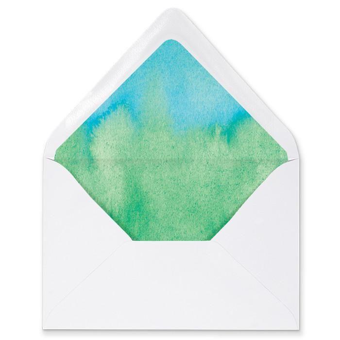 Wedding - "Rosie" Green Blue Ombre Envelope Liners