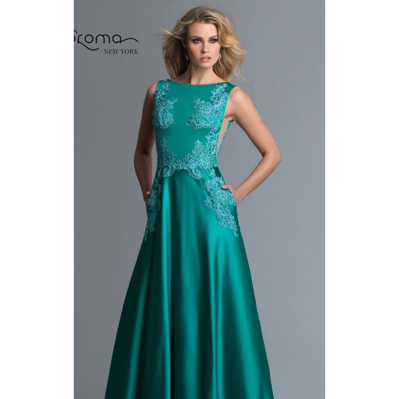 زفاف - Green Embellished Long Gown by Saboroma - Color Your Classy Wardrobe