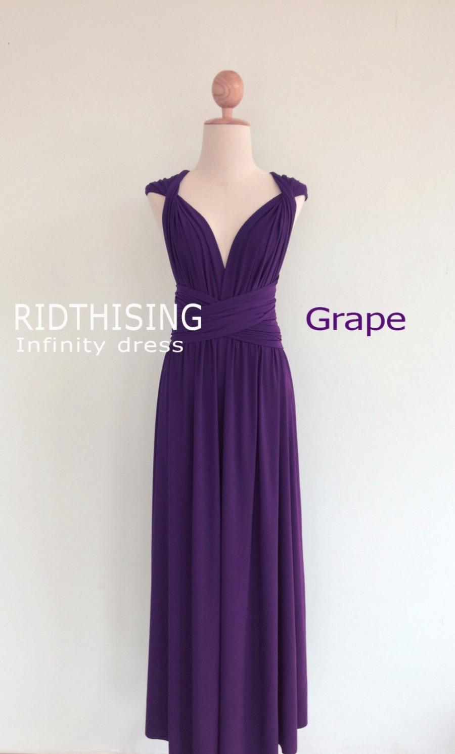 Hochzeit - Maxi Grape Infinity Dress Bridesmaid Dress Prom Dress Convertible Dress Wrap Dress