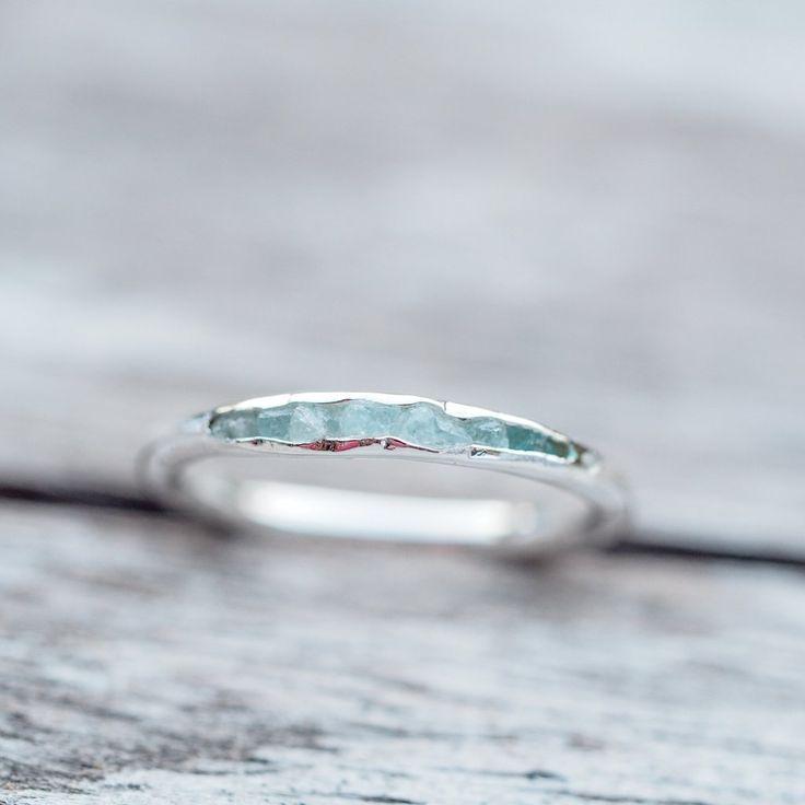 Wedding - Aquamarine Ring With Hidden Gems
