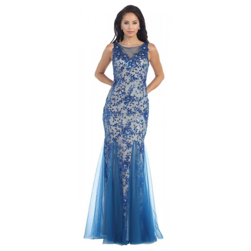زفاف - May Queen - Sleeveless Embellished Lace Applique Long Dress RQ7239 - Designer Party Dress & Formal Gown