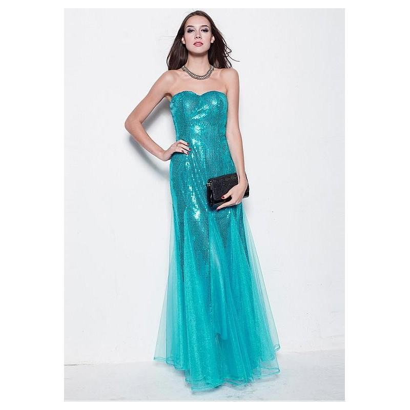 Mariage - In Stock Chic Sequins Sweetheart Neckline Mermaid Evening Dress - overpinks.com