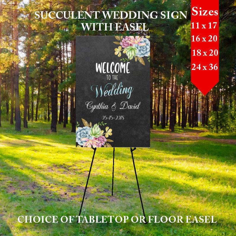 Wedding - Wedding signs - Chalkboard Wedding signs - Welcome sign - Wedding Welcome sign - Desert Wedding sign with easel - Large sign, Bridal Shower - $33.99 USD